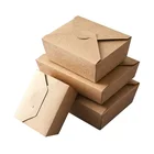 Food Packaging Box Food Hot Sell Brown Kraft Paper Salad Disposable Food Packaging Box Takeaway Food Container Customized Paper Boxes