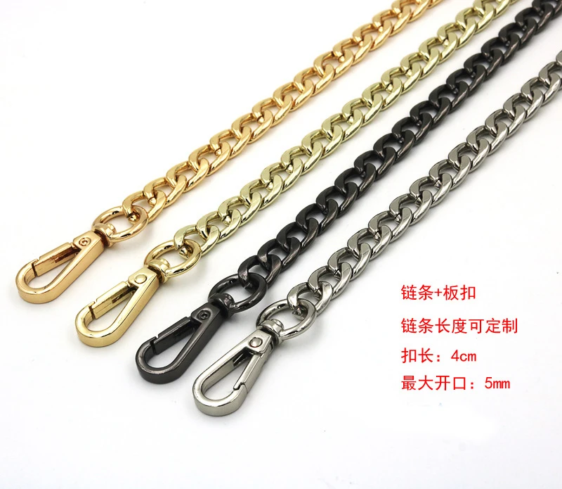 Metal Handbag Purse Chain Leather Bag Strap Handle Shoulder Replacement  Repair with Double Clasp Snap Clip chain obag handles - AliExpress