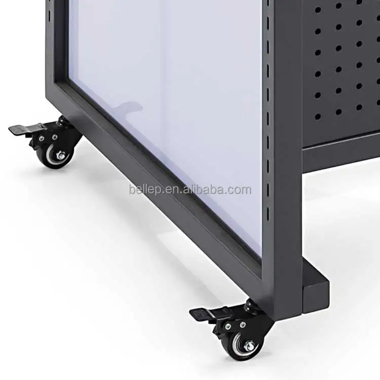 Modern Modular Metal Pegboard Display Rack Adjustable Gondola Shelves Clothing Store Display