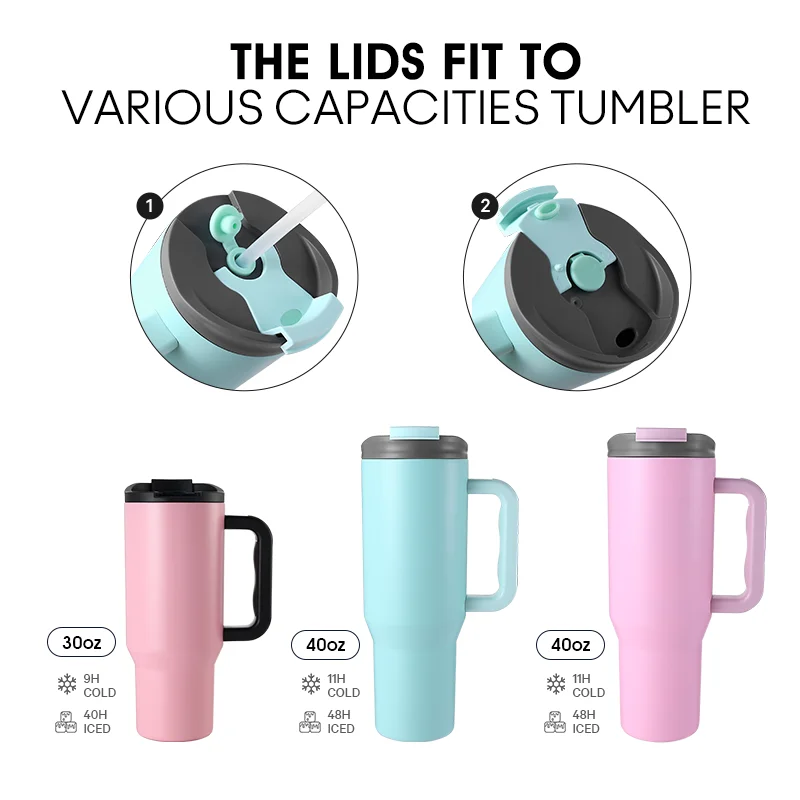 Factory Price 2 in 1 Office Pretty 30oz 40 oz Travel Mug Car Outdoor Custom Coffee Tumbler Coffee Cup with Lid Handle 40oz