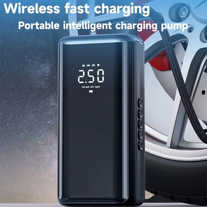 PCMOS Air Compressor 150 PSI Portable Electric Cordless Tire Inflator Led Light Rechargeable Power Bank Air Pumps - view 6