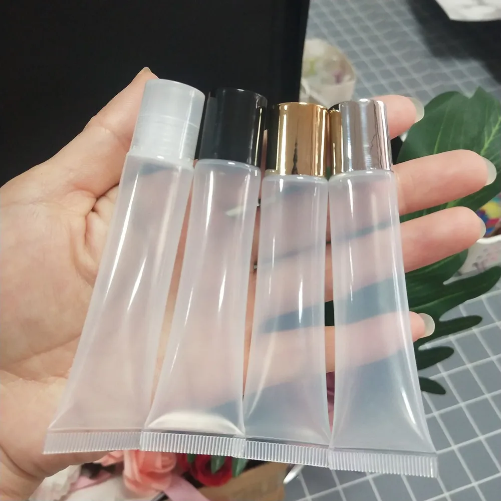 Private Label Logo Empty Squeeze Lip Gloss Tubes 10ml 15ml Lip Gloss