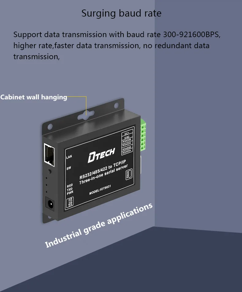 DTECH TCP IP Converter - Double Serial Device Ethernet Server