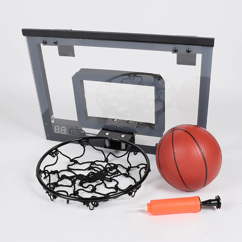 Indoor Portable Electronic Scoreboard Wall Mount LED Mini Basketball Hoop For Kids and Adults