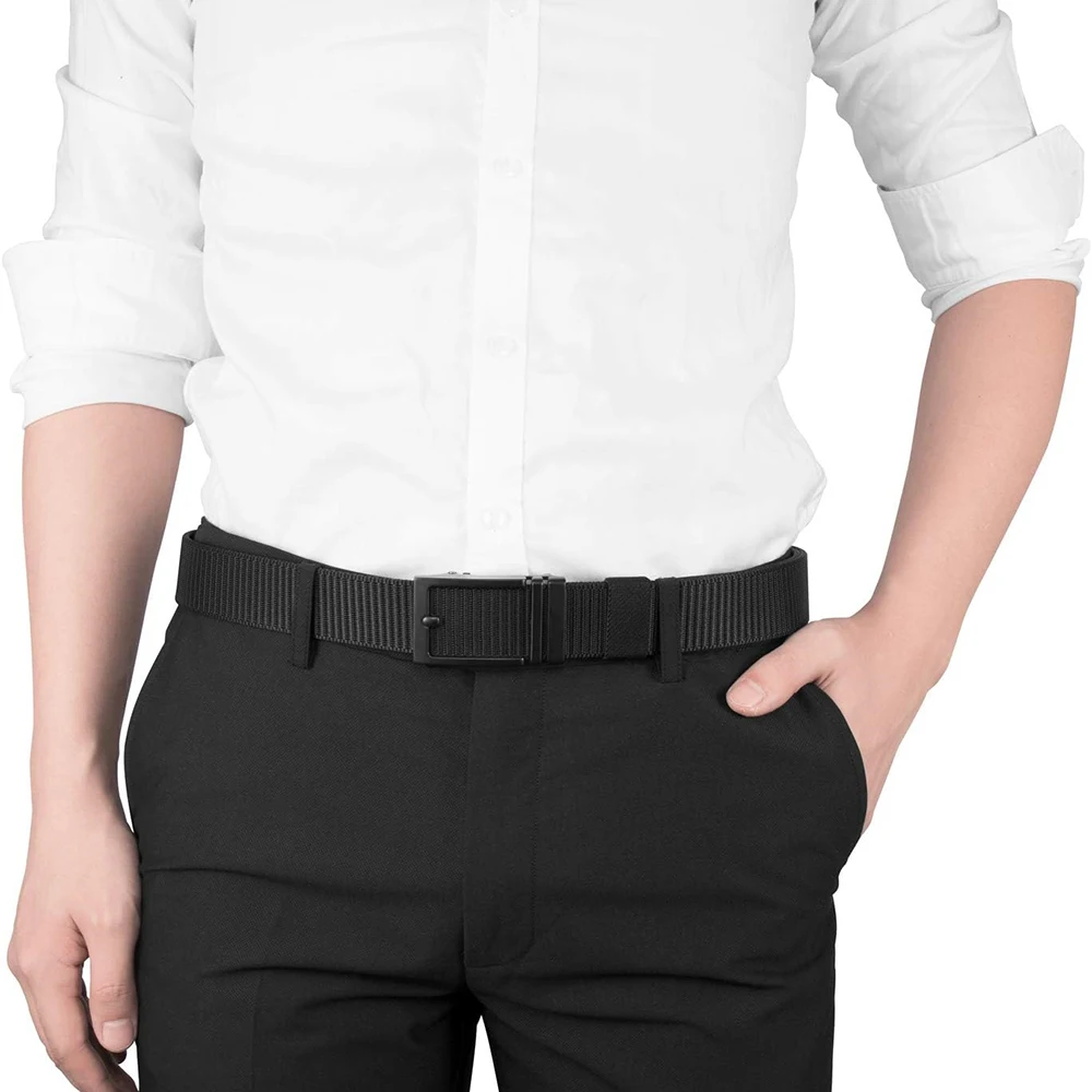 Adjustable Durable Multifunctional Wear-resistant Nylon Web Tactical Belt with Automatic Slide Buckle Ratchet Belt