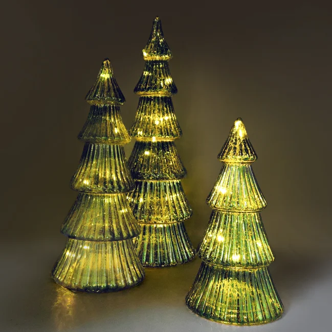 Hot sale Fast Shipping Festival Theme Party Supplies christmas tree top glass blown lamp led head lamp supplier