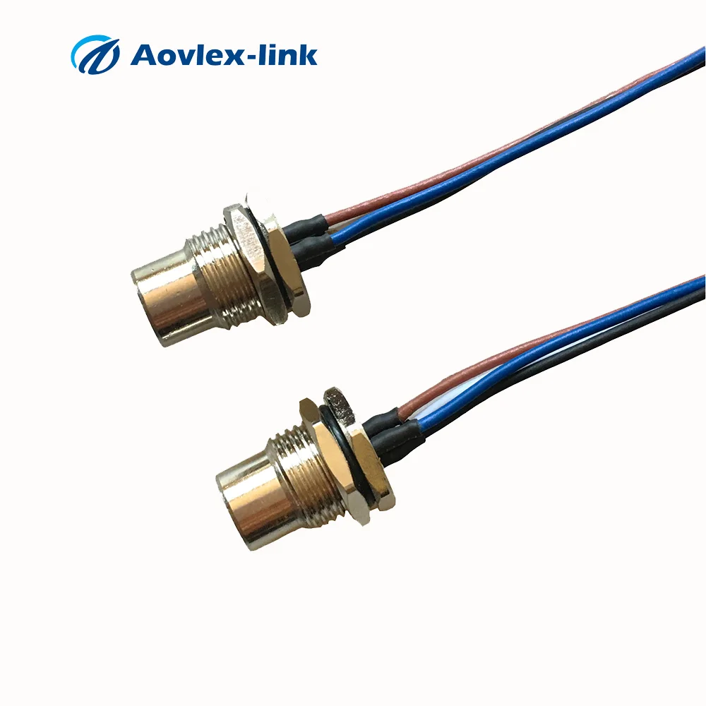 M8面板安装连接器4针母a 编码ip67前紧固法兰插座 带24awg电缆线 Buy M8面板安装连接器 M8 4针插座导线 前部紧固法兰插座