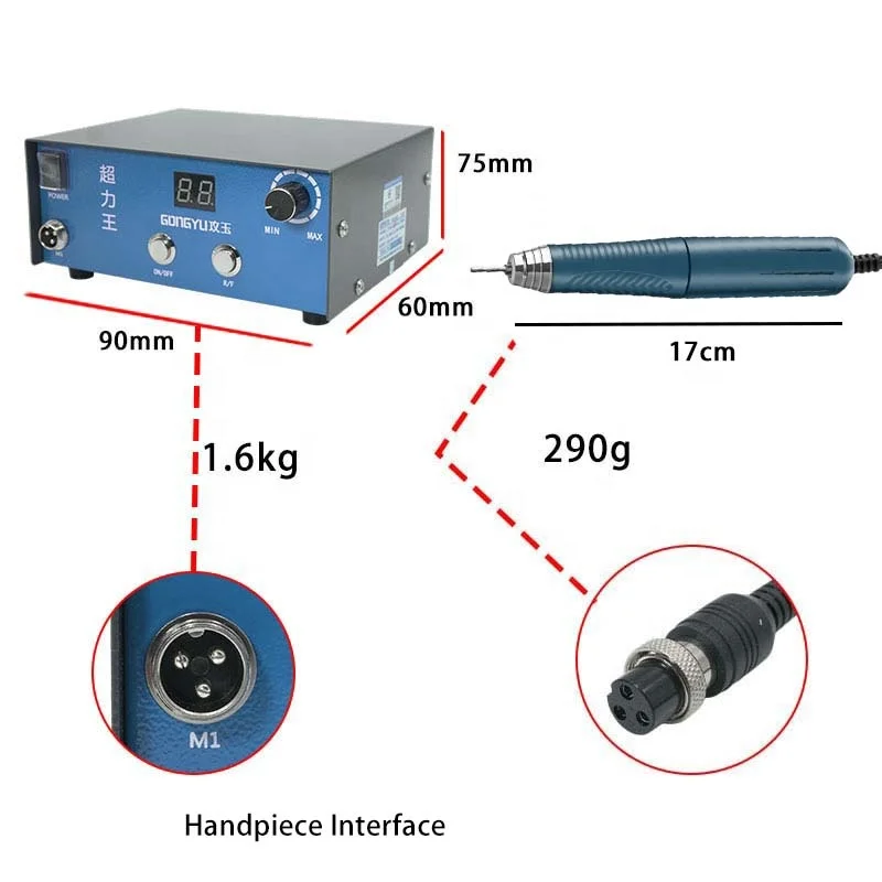 AT-CM-033&A2 250W 60000rpm Micromotor Small Glass Edge Diy Polishing Machine Atamazon
