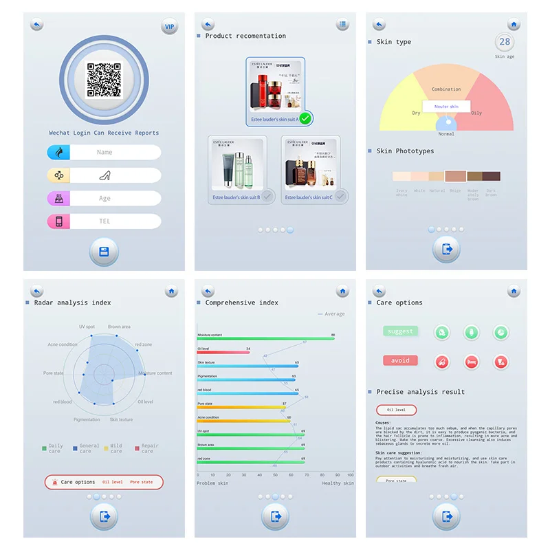 Professional Facial Skin Analysis Machine Magic Mirror 3D Skin Analyzer Best Skin Detection UV RGB System