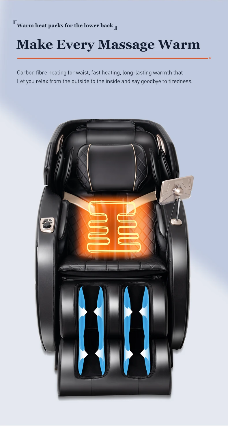 product 2024 most popular 3d zero gravity luxury modern smart air pressure heating shiatsu smart massage chair full body massager826-11