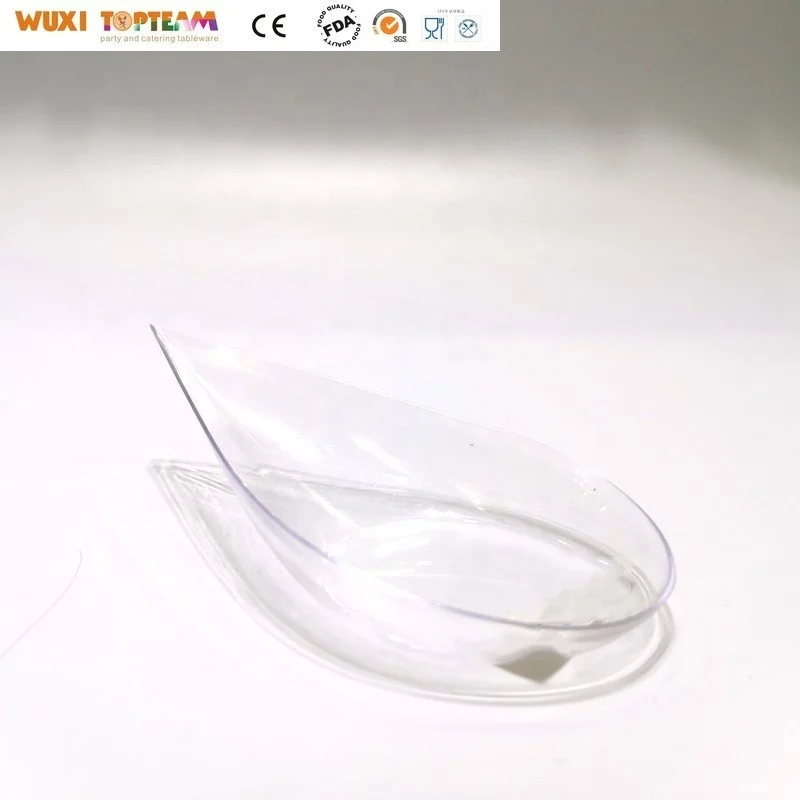 Plastic Teardrop Appetizer Tasting Spoons Mini Dessert Plates
