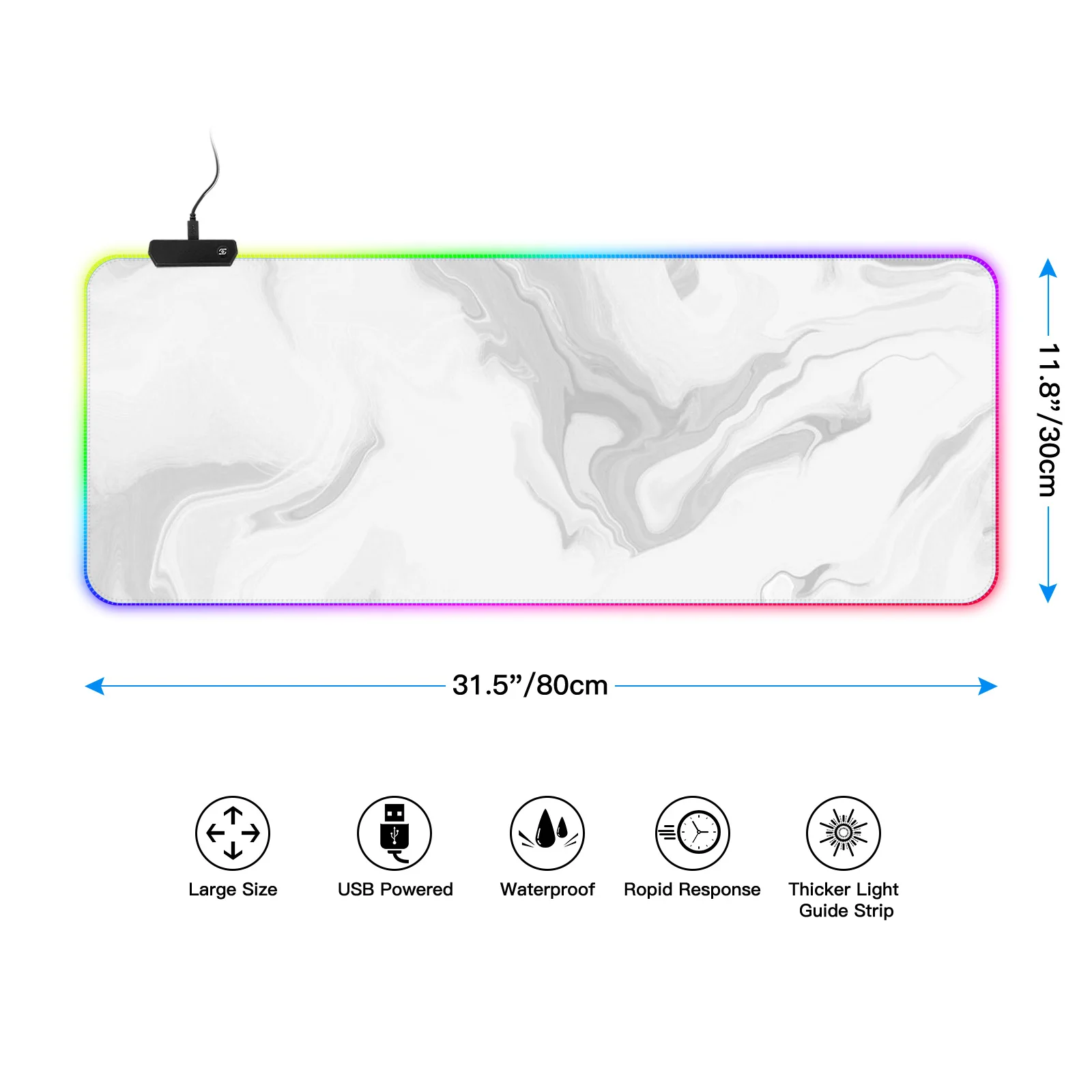 FLAME SNAKE Aesthetics Series Mouse Pad RGB 800*300 , Water Resistance RGB Gaming Mouse Pad , XL Size