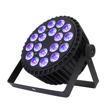 Shehds Aluminum Alloy Flat 18x18W RGBWA UV 6in1 LED Par Light Wash Stage Lighting for Church