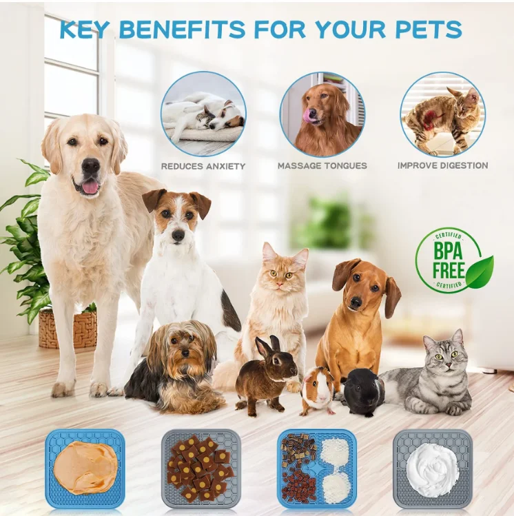 Custom Pet Slow Feeder Bowl Peanut Butter Lick Pad Bpafree Silicone