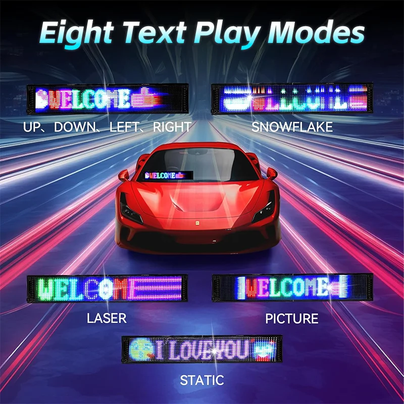 App Programmable Winking Eye Led Flexible Display Screen Panel Led Eagle Eyes Blinking Screen Sign Board Light for Car Truck Bus