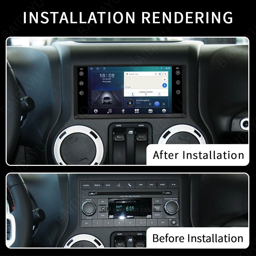 Android 13 IPS Screen Car DVD Player GPS Navigation for Dodge caravan for Dodge Nitro for Jeep Universal Stereo Video