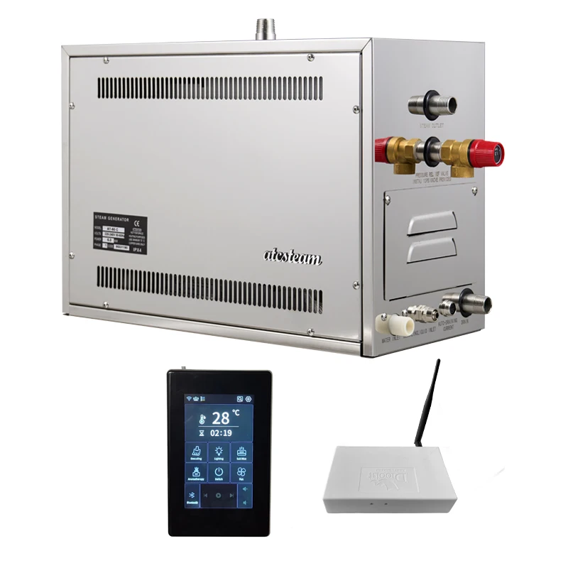 WiFi Bluetooth Controlled 12KW Smart Electric Sauna Steam Bath Generator Modern Turkish Finnish Hammam Spa Shower Steam