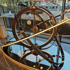 Custom Large Artistic Floor Lamp Inspired by Globe for Hotel Corporate Lobbies Luxury Commercial Spaces Statement Sculpture