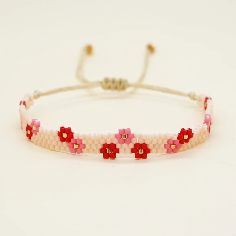 Go2boho Bracelet de perles Miyuki motif fleur marguerite d'été à