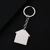 Llavero plateado con orificio de 38377 mm para llave de casa.