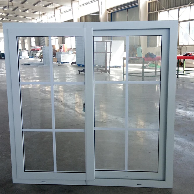 Clear Glass Custom Sliding Window Grill Design Upvc Pvc Vinyl Plastic Frame Window Double Glazed Sound Insulation Slide windows