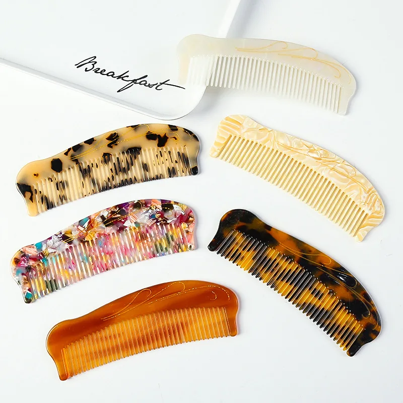 DOWELL New Marbled Color Straight Tooth Comb Anti-static Leopard Acetate Hair Comb