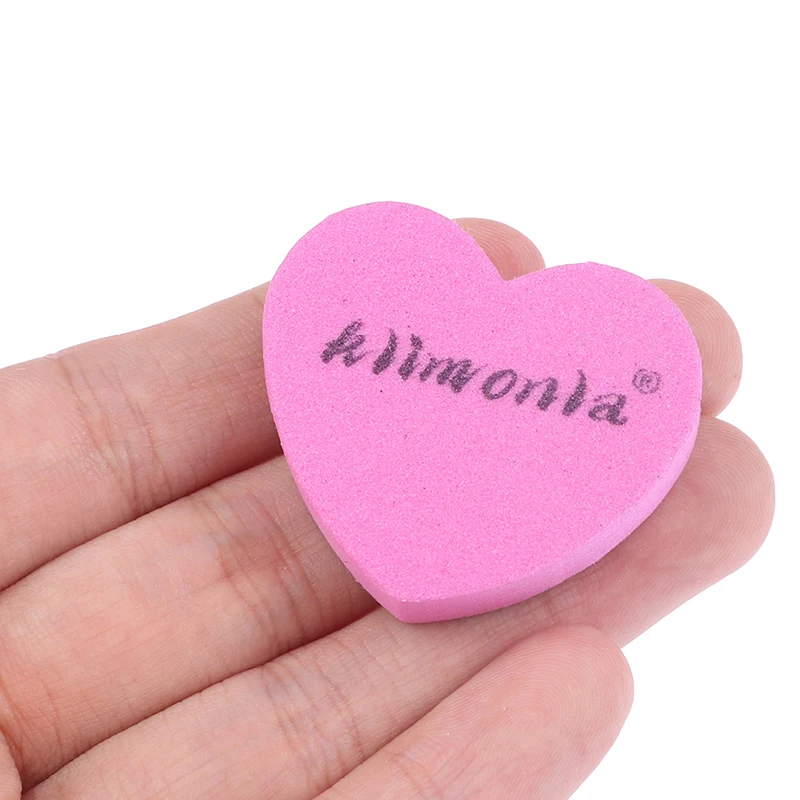 New Design Heart Shaped Mini Nail File Sanding Block Buffer Nail Art