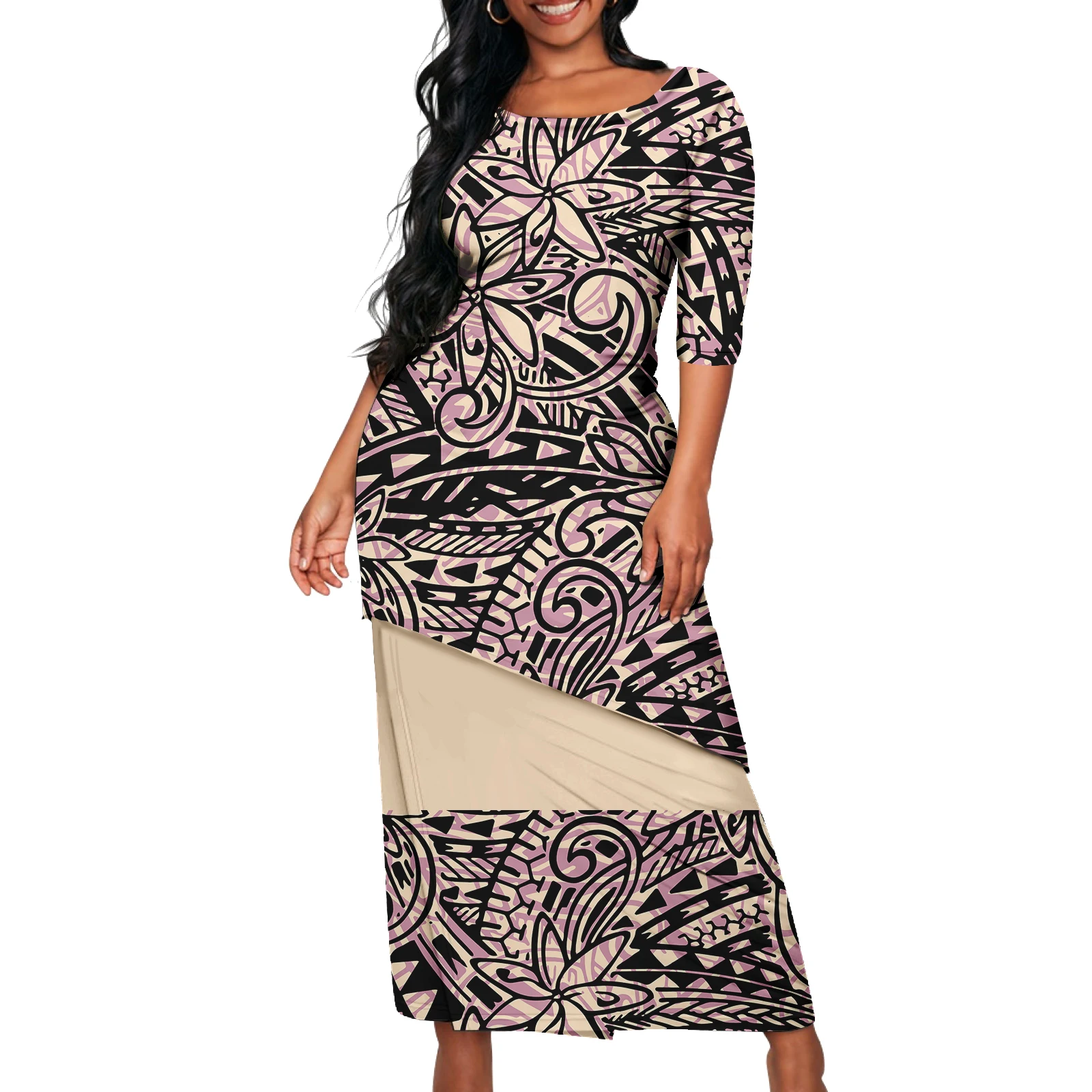 Custom Formal Dress For Women Elegant Samoa Tribal Print Maxi Dresses Tribe Women Puletasi Floral Dress Women Custom Formal Dress For Women Elegant Samoa Tribal Print Maxi Dresses Tribe Women Puletasi Floral Dress Women