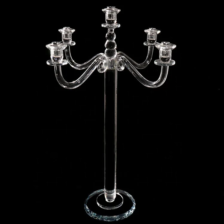 
 MH-ZT333 5 руки стеклянный ураган трубки с украшением в виде кристаллов канделябры свадебного стола  
