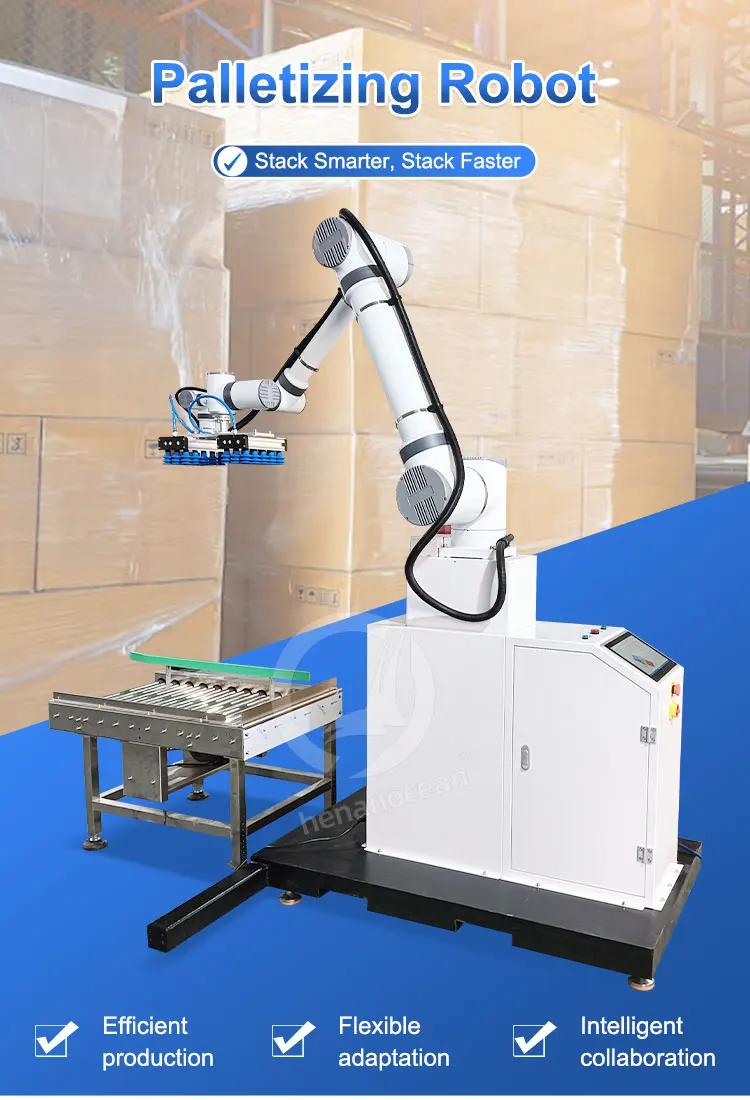 OCEAN Automatic 25kg Cobot Palletizer Industrial Bag Palletizing Robot ...
