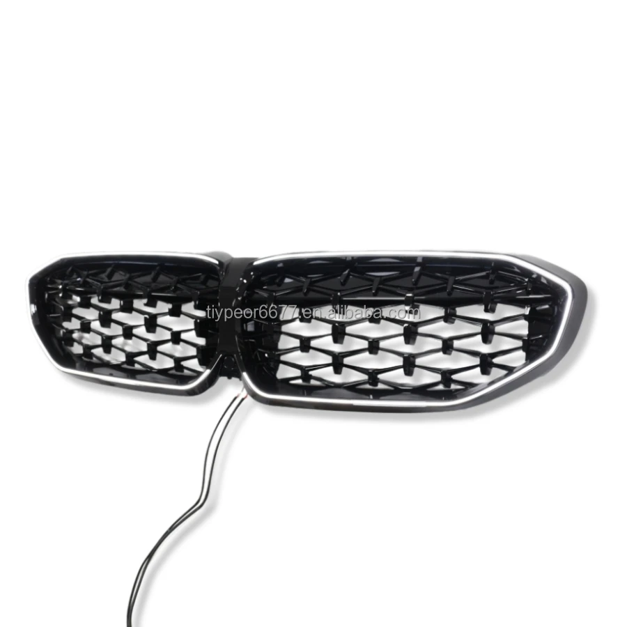 product tiypeor black front center star style car bumper kidney led light lamp grille grill for bmw 3 series g20 2019   2022 2020 2021-4