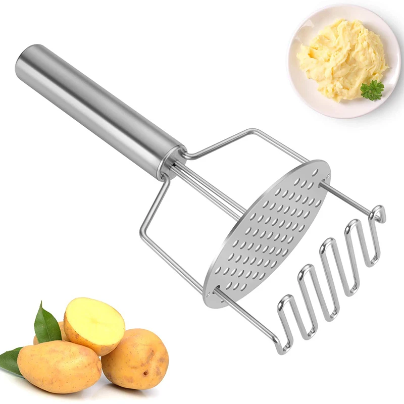 Stainless Steel Pressed Potato Masher Durable Non Slip Handle