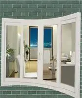 Double Swing Openning Style UPVC Windows Grill PVC Window  for Residential Construction