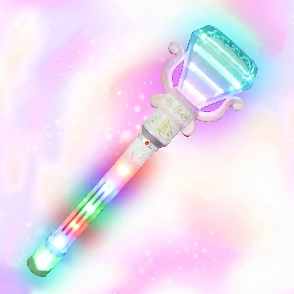 Princess Kids Diamond Rotating Stick Colorful Led Light up Spinning Wand Glow Sticks