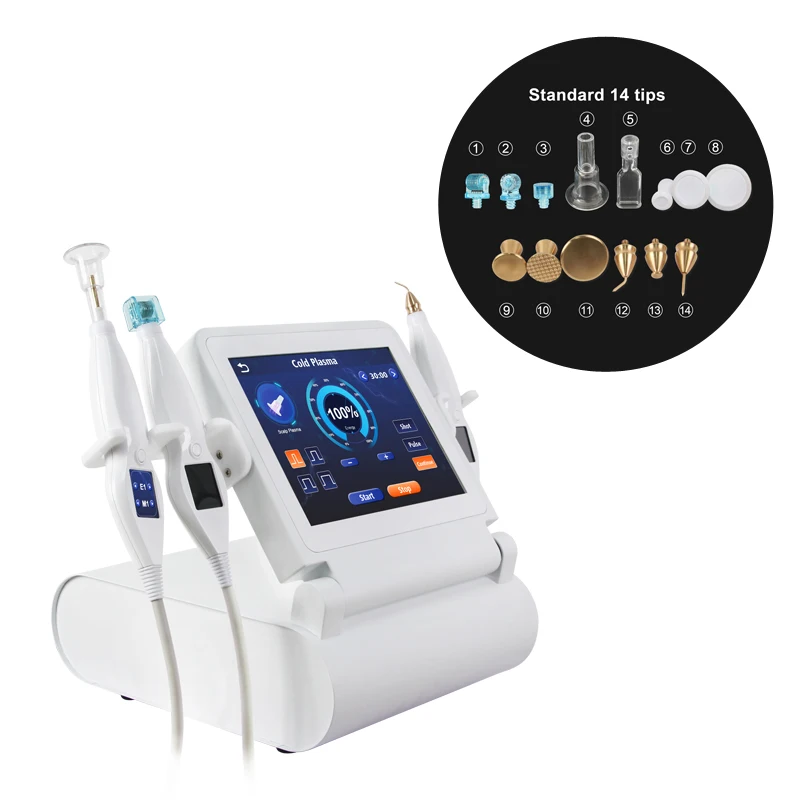 9 in 1 Heads Cold and Warm Plasma Wrinkle Removal Jet Removal Pigment Cold Plasma Machine From Germany Technology