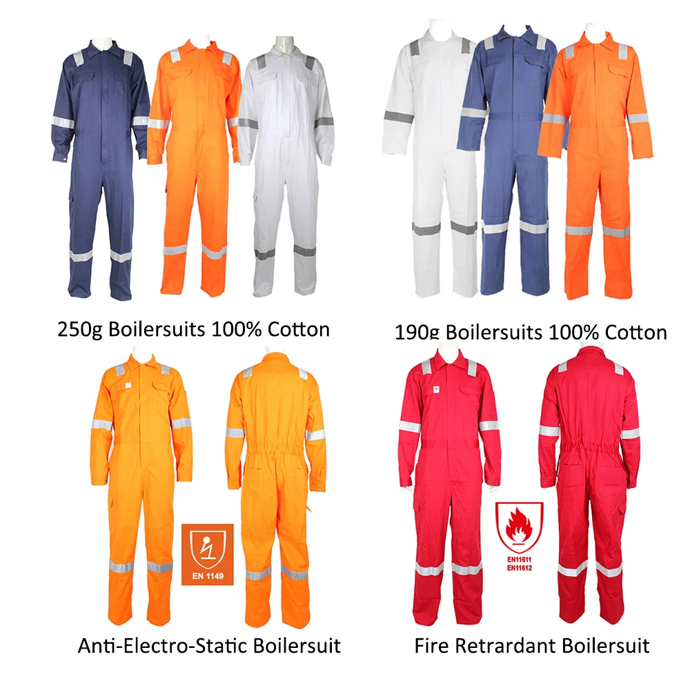 Work Uniform Construction Clothes Safety Antistatic Coverall Orange