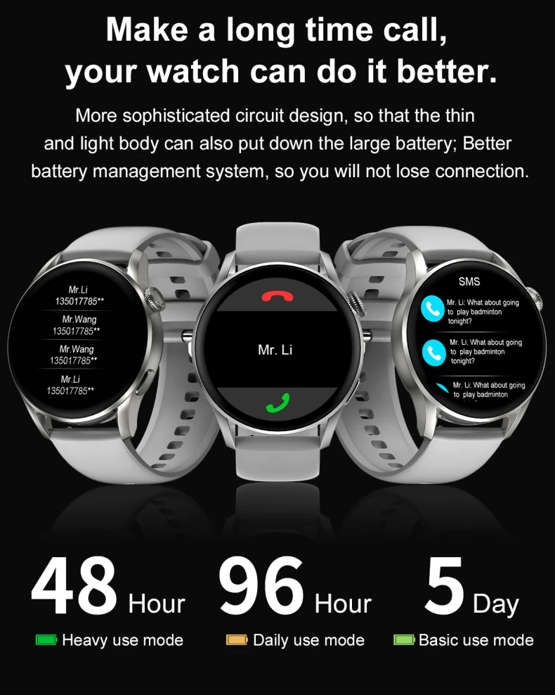 New Product 1.36 Inch HD Screen 390x390, Wireless Charging, Rotary Button, RTL8762D Chip, WearPro APP, BT Call Smart Watch DT3 (9).jpg