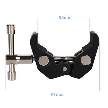 Kaliou J023 Large Crab Clamp with Black Aluminium Alloy UNC 1/4 and 3/8 Screw Hole for Magic Arm Photo Studio Accessories detail image