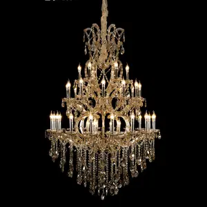 Hot Selling Good Price European Style Hotel Custom Large Crystal Chandeliers Led Lighting Fixture Villa Lobby Staircase