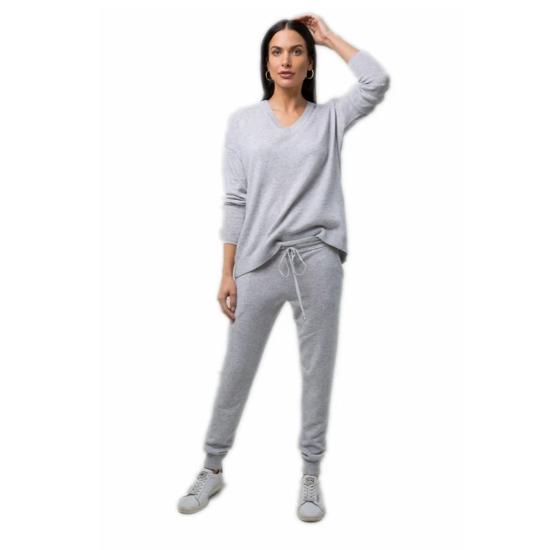 质量100% 女性羊绒休闲卫衣长裤套装 - buy sweater pants set