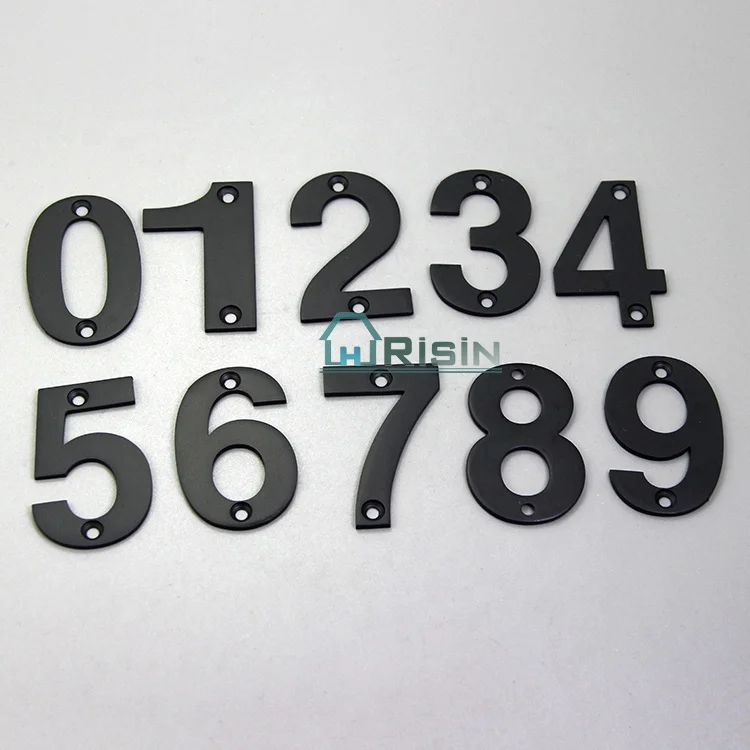 0-9 атласный Матовый Черный дверной знак из нержавеющей стали