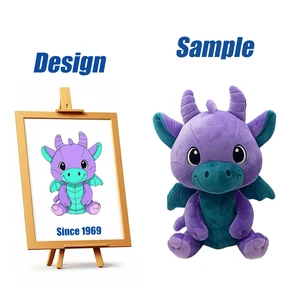 Shengye Factori Wholesale Custom Character Plushie Custom Dinosaur Stuffed Animals Personalizable Purple Dragon Plush Toys