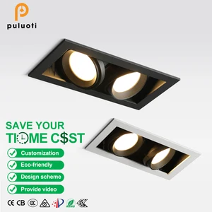 PULUOTI 36W New Product Indoor Beam Angle Design Square Aluminum Ceiling Recessed COB LED Downlight 2700k/3000k/4000k/5000k