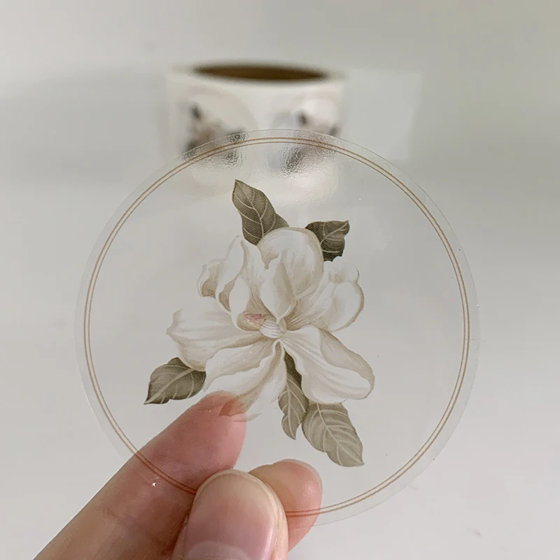 Wholesale Round Custom Label Clear Vinyl Gold Foil Logo Stickers Printing