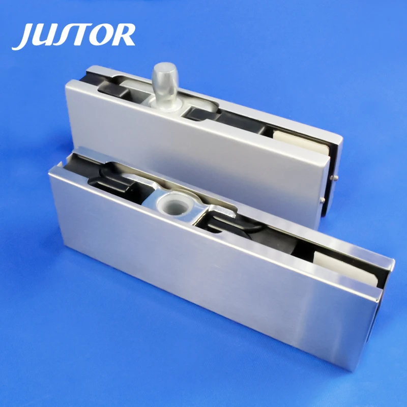 Office Building Frameless Glass Door Two Speed Adjustment 90 Degree Hold Open Hydraulic 150KG Floor Spring