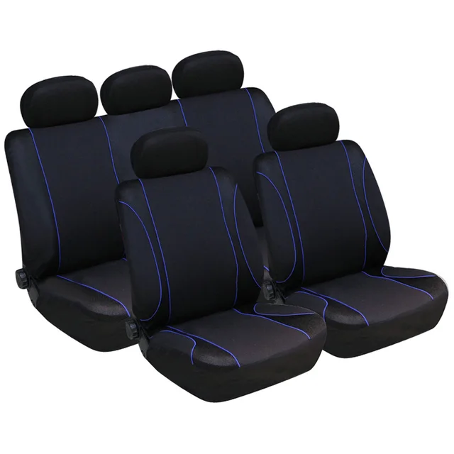 Colorful 9 pcs Car Seat Cover Well-fit Factory White Color High Quality Universal Polyester Fabric Seat Cover Steering