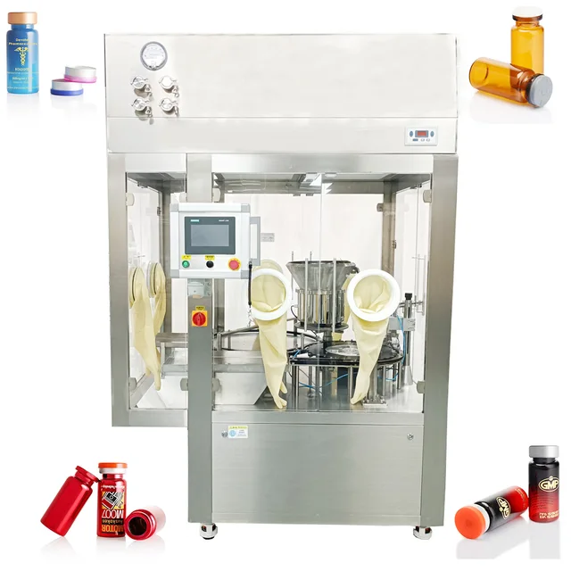 Fully Automatic Liquid or Powder Filling Capping Machine for Vial Equipped With Class 100 Laminar Flow Hood