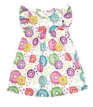 Baby Girls Boutique Clothing Dress Cute Printed Summer Ruffle Wholesale Dress