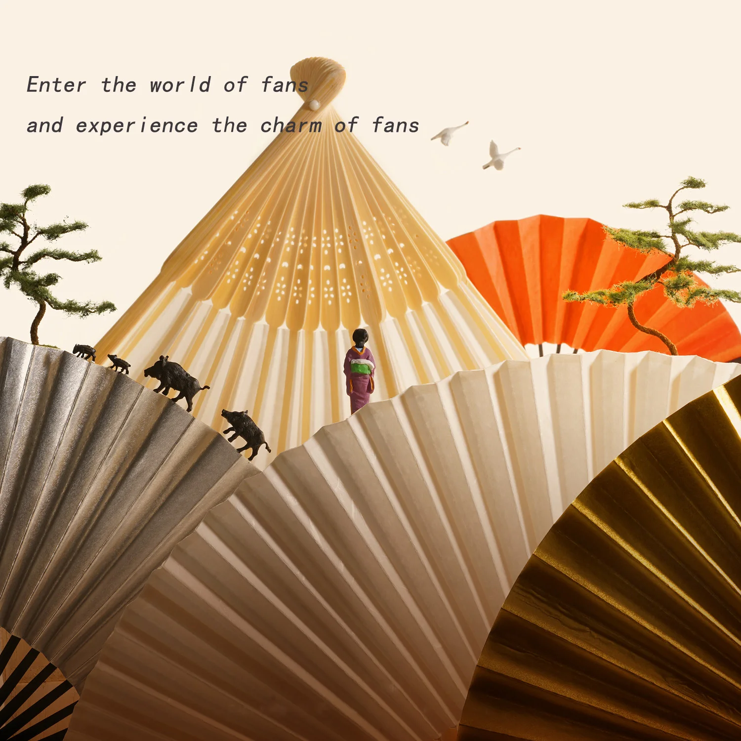 Bsbh 33cm Reflect Light Bamboo Hand Fan Sound Hand Fan Customized Logo