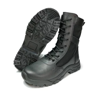 Factory Wholesale Customized Leather Lightweight Outdoor Black Tactical Boots for Men and Women